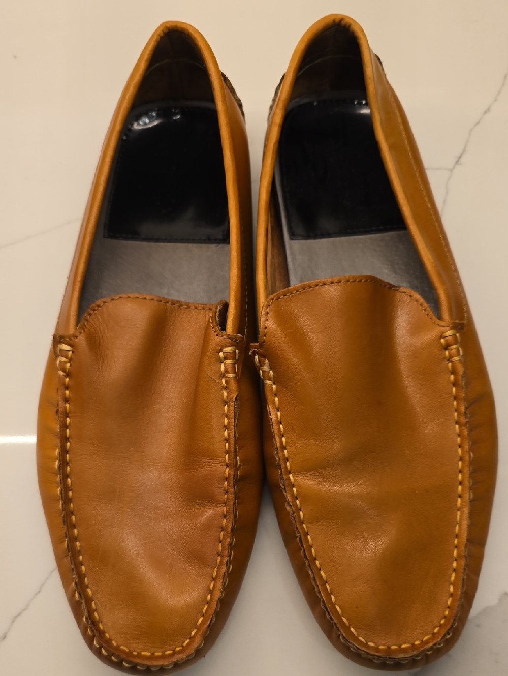 Zanzara London Men's Tan Leather Loafers, Men's 9